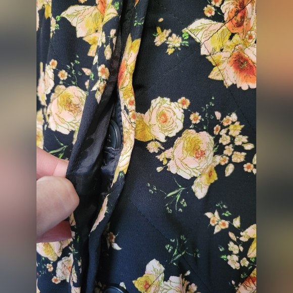 ZARA Floral Quilted Belted Blazer Jacket XS-S - Picture 5 of 11